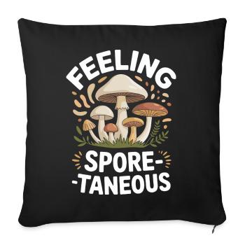 Sentiment sporé-tanéeux Drôle de mycologie - Housse de coussin décorative 45 x 45 cm - noir - Devant