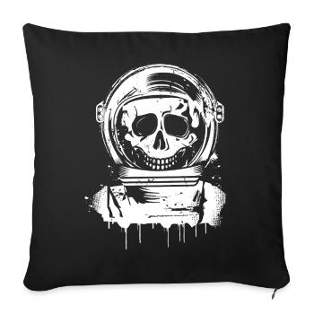 Grungy Astronauten Totenkopf Graffiti - Sofakissenbezug 45 x 45 cm - Schwarz - Vorne