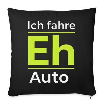 Voiture électrique Expressions amusantes sur la mobilité électrique Voiture électrique - Housse de coussin décorative 45 x 45 cm - noir - Devant