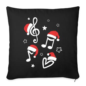 Musique de Noël Musique de Noël - Housse de coussin décorative 45 x 45 cm - noir - Devant
