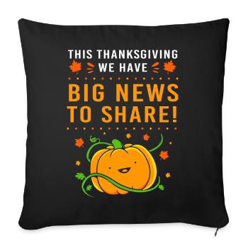 Thanksgiving Gender Reveal Mom-to-be - Sofa pillowcase 17,3'' x 17,3'' (45 x 45 cm) - black - Front