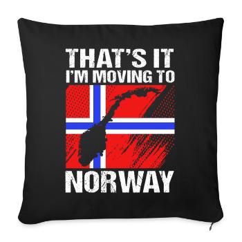 Norwegian Oslo Scandinavia Norway - Sofa pillowcase 17,3'' x 17,3'' (45 x 45 cm) - black - Front
