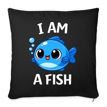 Fish Costume Sea Animal Blue Fish Carnival - Sofa pillowcase 17,3'' x 17,3'' (45 x 45 cm) - black - Front