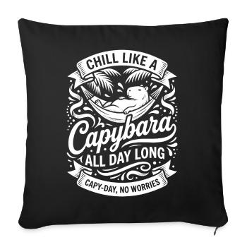 Capybara Chilling All Day - Sofa pillowcase 17,3'' x 17,3'' (45 x 45 cm) - black - Front