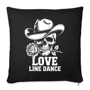 Line Dance Skull Rose - Sofa pillowcase 17,3'' x 17,3'' (45 x 45 cm) - black - Front