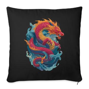 Drache - Sofakissenbezug 45 x 45 cm - Schwarz - Vorne