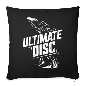 Ultimate Disc Frisbee Player Throwing Action For - Sofa pillowcase 17,3'' x 17,3'' (45 x 45 cm) - black - Front