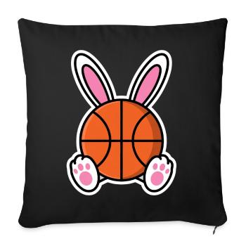 Oster-Basketballhasen-Design - Sofakissenbezug 45 x 45 cm - Schwarz - Vorne