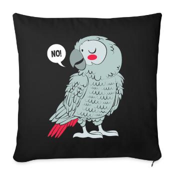 Parrot Gray Gray Parrot - Sofa pillowcase 17,3'' x 17,3'' (45 x 45 cm) - black - Front