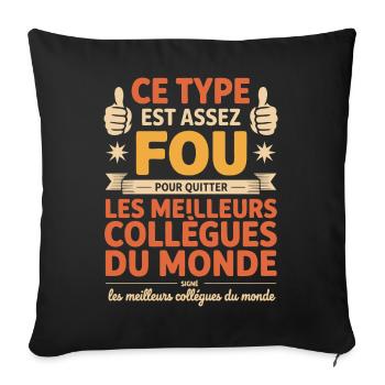 Departure Co-worker New Job Retirement - Sofa pillowcase 17,3'' x 17,3'' (45 x 45 cm) - black - Front