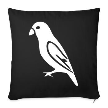 Oiseau White Gift Amoureuse de la nature - Housse de coussin décorative 45 x 45 cm - noir - Devant