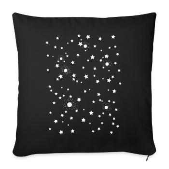 Étoiles spatiales du ciel étoilé - Housse de coussin décorative 45 x 45 cm - noir - Devant