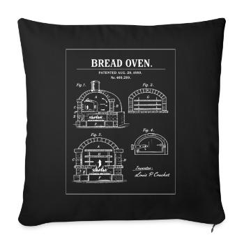 Design des Brotofen-Bauplans - Sofakissenbezug 45 x 45 cm - Schwarz - Vorne