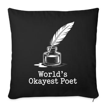 Croquis à l’encre du poète le plus populaire du monde - Housse de coussin décorative 45 x 45 cm - noir - Devant