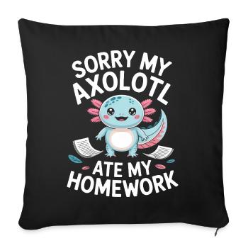 Excuse des devoirs d’Axolotl - Housse de coussin décorative 45 x 45 cm - noir - Devant