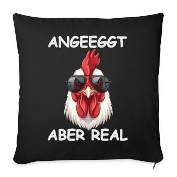 Porte-poulet dégoûtant - Housse de coussin décorative 45 x 45 cm - noir - Devant