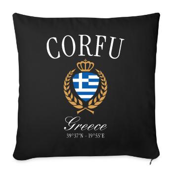 Armoiries de la Couronne d’Antiparos Grec Souvenir de voyage - Housse de coussin décorative 45 x 45 cm - noir - Devant
