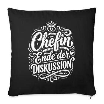 Chefin Ende der Diskussion Design - Sofakissenbezug 45 x 45 cm - Schwarz - Vorne