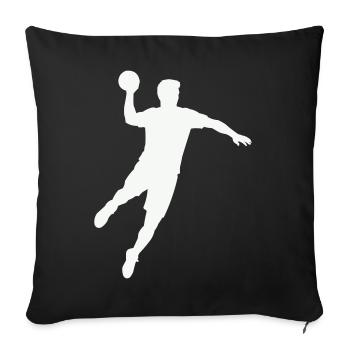 Balle de la silhouette de handball - Housse de coussin décorative 45 x 45 cm - noir - Devant