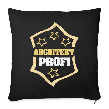 Architekt als Arbeit - Sofakissenbezug 45 x 45 cm - Schwarz - Vorne