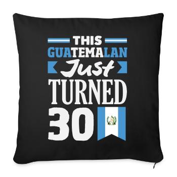 Guatemala Flag T-Shirt Pride & Home Chapín - Sofa pillowcase 17,3'' x 17,3'' (45 x 45 cm) - black - Front