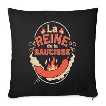 Reine de la Saucisse - Housse de coussin décorative 45 x 45 cm - noir - Devant