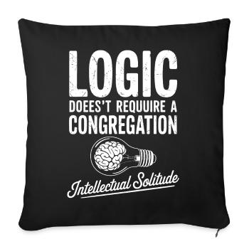 Ampoule de la solitude intellectuelle - Housse de coussin décorative 45 x 45 cm - noir - Devant