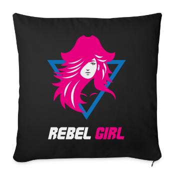 Rebel Girl Bösewicht-Macht - Sofakissenbezug 45 x 45 cm - Schwarz - Vorne