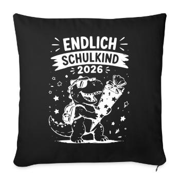 Endlich Schulkind 2026 - Sofakissenbezug 45 x 45 cm - Schwarz - Vorne