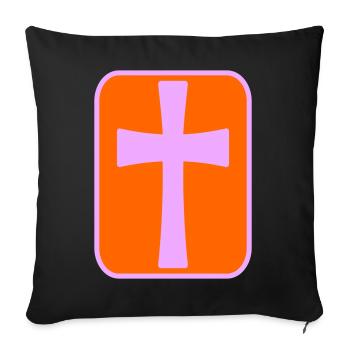 Kreuz - Sofakissenbezug 45 x 45 cm - Schwarz - Vorne