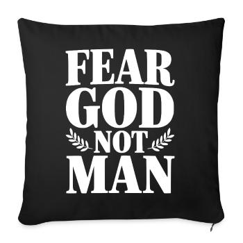 Craignez Dieu Pas Homme - Housse de coussin décorative 45 x 45 cm - noir - Devant