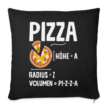 Pizza Mathematik Pi Z Za Lustiger Spruch - Sofakissenbezug 45 x 45 cm - Schwarz - Vorne