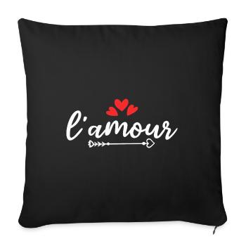 l'amour - Liebe - Amour - Amour - Amore - Housse de coussin décorative 45 x 45 cm - noir - Devant