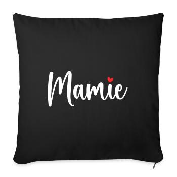 Mamie d'Amour | fête des mères - Housse de coussin décorative 45 x 45 cm - noir - Devant
