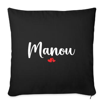 Manou - Housse de coussin décorative 45 x 45 cm - noir - Devant