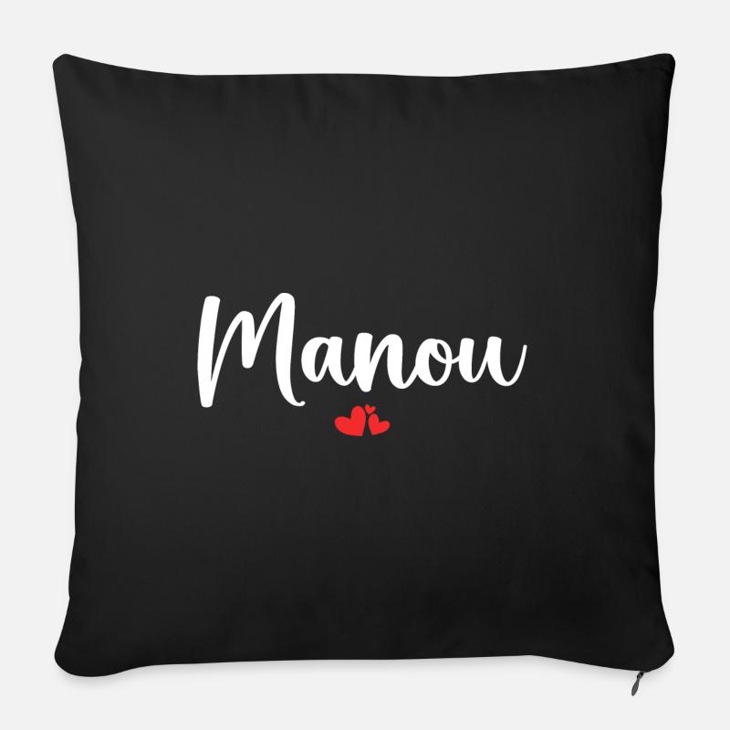 Manou - Housse de coussin décorative 45 x 45 cm - noir