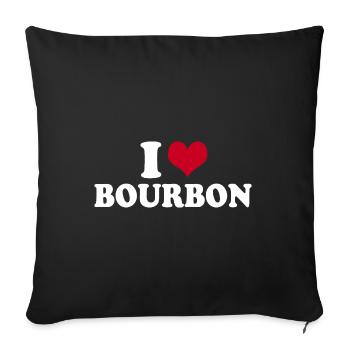 I Love Bourbon - Sofakissenbezug 45 x 45 cm - Schwarz - Vorne