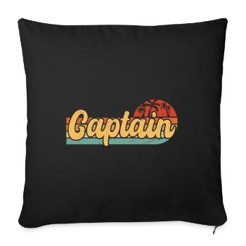 Capitaine Cadeau - Housse de coussin décorative 45 x 45 cm - noir - Devant