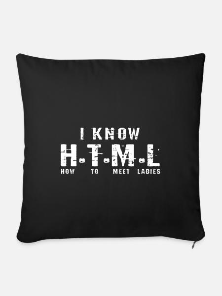 HTML Programmierer - Sofakissenbezug 45 x 45 cm - Schwarz