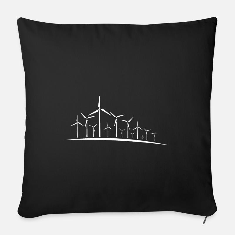 Windenergie - Sofakissenbezug 45 x 45 cm - Schwarz
