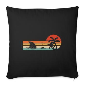 Requin requin - Shark - Sofa pillowcase 17,3'' x 17,3'' (45 x 45 cm) - black - Front