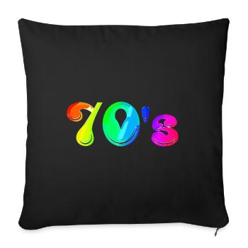 70s | Seventies | Decade | Symbol - Sofa pillowcase 17,3'' x 17,3'' (45 x 45 cm) - black - Front