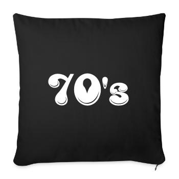 70s | Siebziger | Jahrzehnt | Symbol - Sofakissenbezug 45 x 45 cm - Schwarz - Vorne