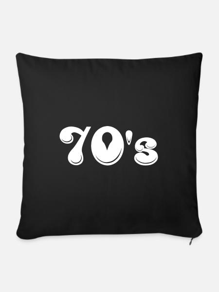 70s | Siebziger | Jahrzehnt | Symbol - Sofakissenbezug 45 x 45 cm - Schwarz