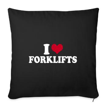 I Love Forklifts Forklift Operator - Sofa pillowcase 17,3'' x 17,3'' (45 x 45 cm) - black - Front