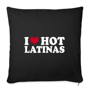 I Love Latinas - Sofa pillowcase 17,3'' x 17,3'' (45 x 45 cm) - black - Front