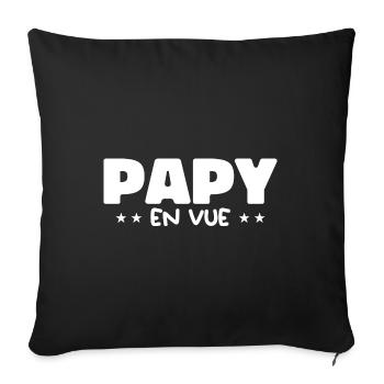 Papy En Vue - Housse de coussin décorative 45 x 45 cm - noir - Devant