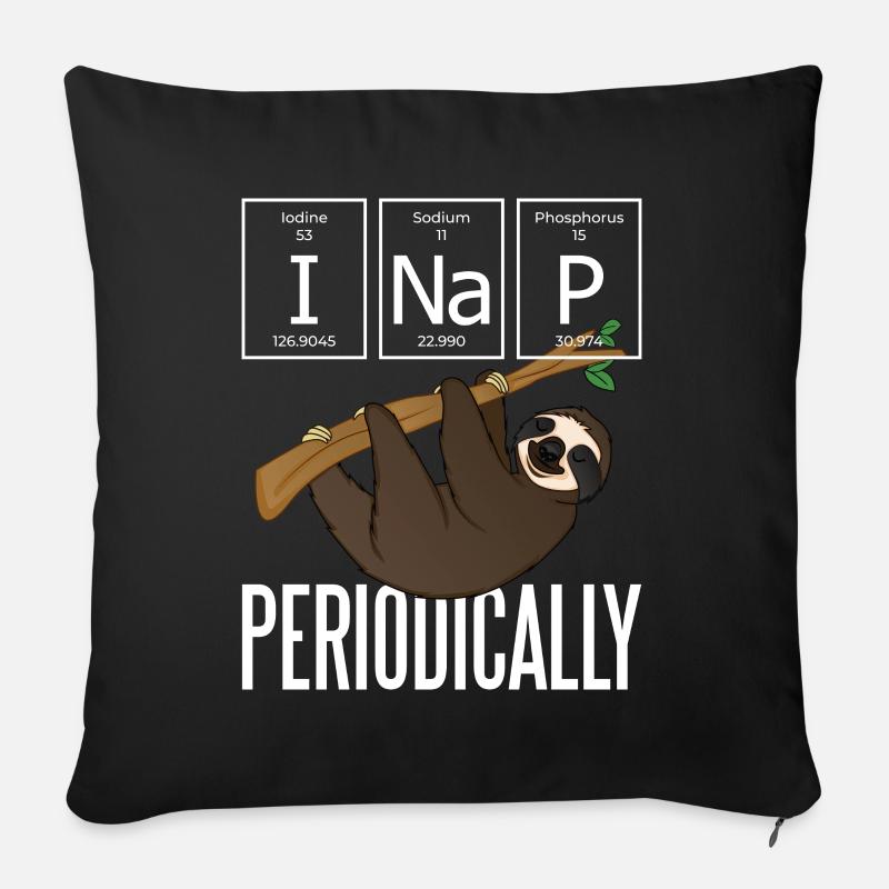 Faultier - I Nap Periodically - Sofakissenbezug 45 x 45 cm - Schwarz