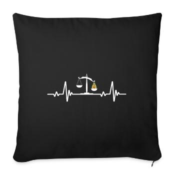 Lawyer humor heartbeat lawyer avocado - Sofa pillowcase 17,3'' x 17,3'' (45 x 45 cm) - black - Front
