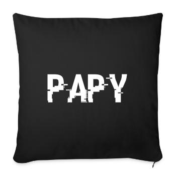 Futur Papy, Grand-père, Papi - Housse de coussin décorative 45 x 45 cm - noir - Devant